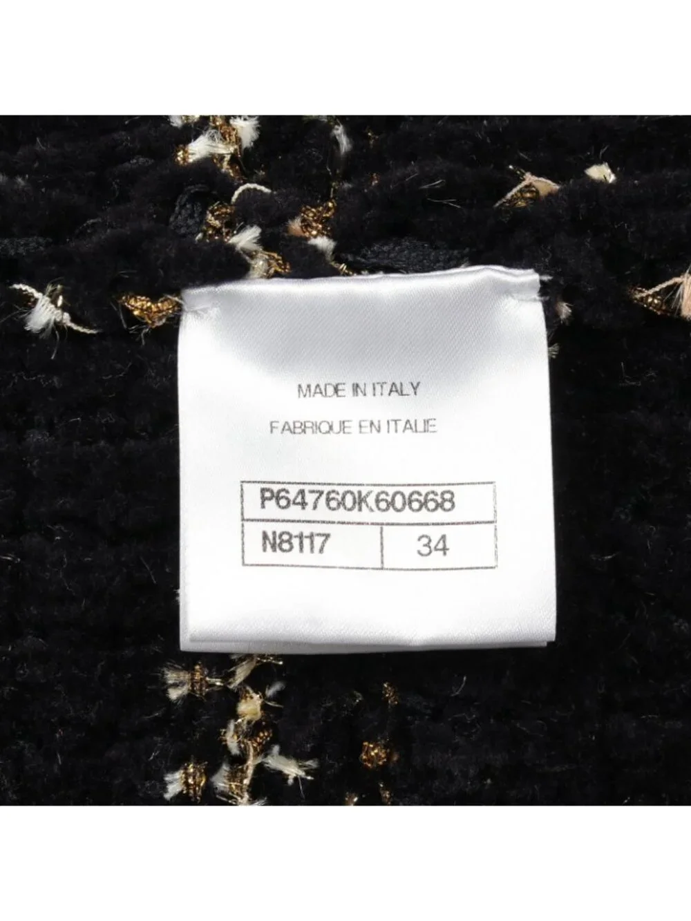 Chanel CC Logo Button Knit Wool Coat Navy White